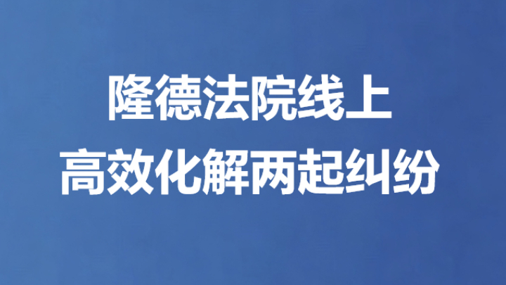 隆德法院线上高效化解两起纠纷