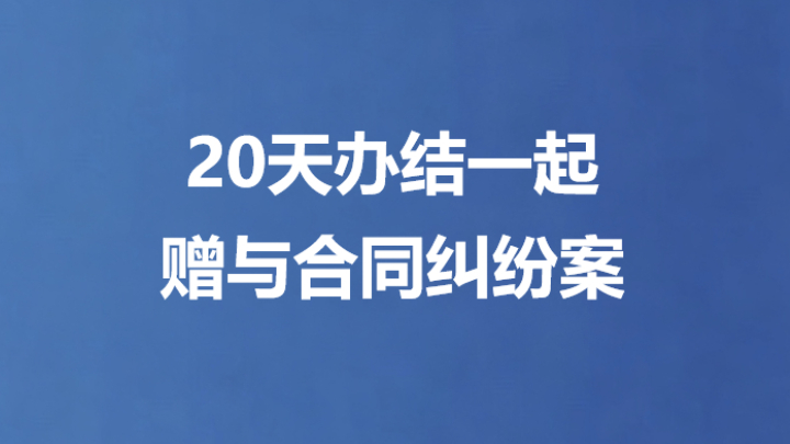 20天办结一起赠与合同纠纷案