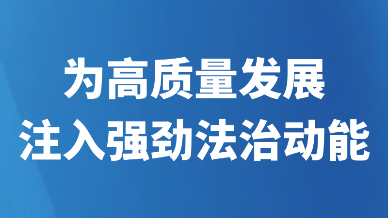 为高质量发展注入强劲法治动能