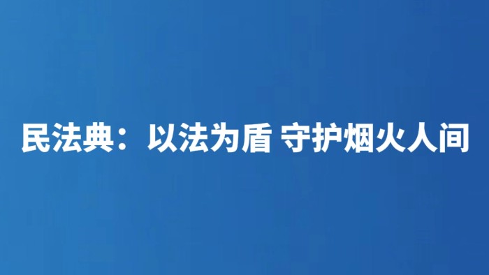 民法典：以法为盾 守护烟火人间