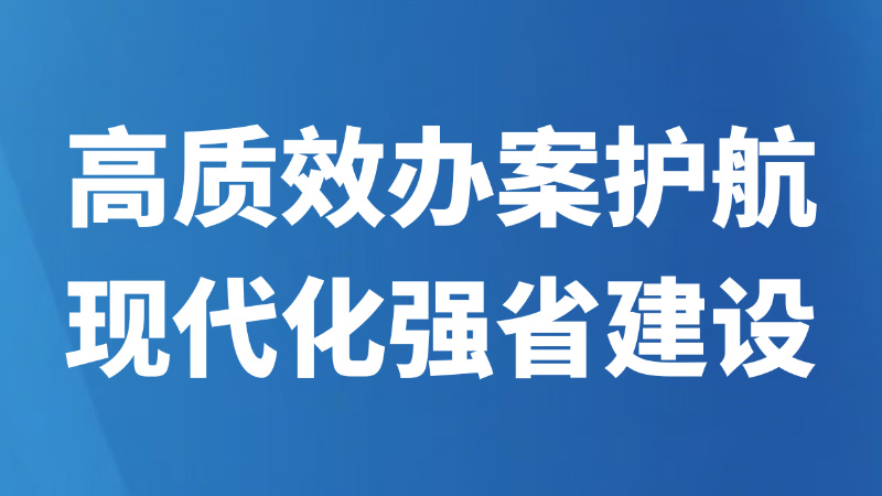 高质效办案护航现代化强省建设