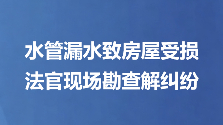 水管漏水致房屋受损 法官现场勘查解纠纷