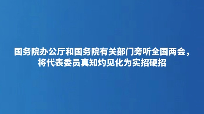 国务院办公厅和国务院有关部门旁听全国两会，将代表委员真知灼见化为实招硬招