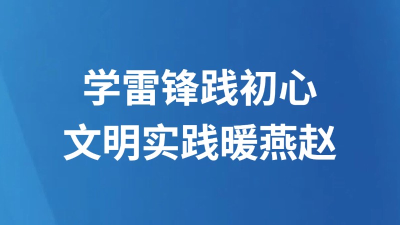 学雷锋践初心 文明实践暖燕赵