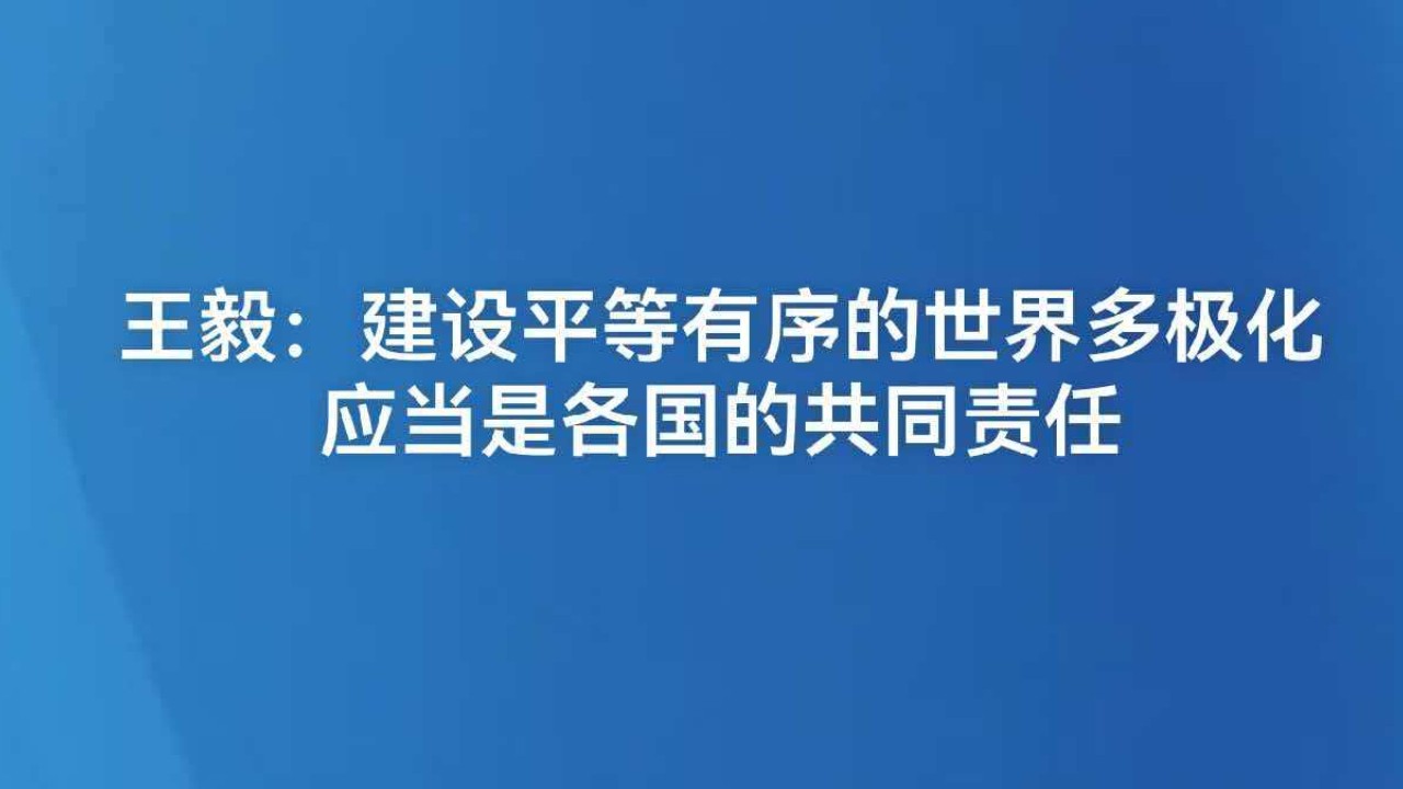 王毅：建设平等有序的世界多极化应当是各国的共同责任