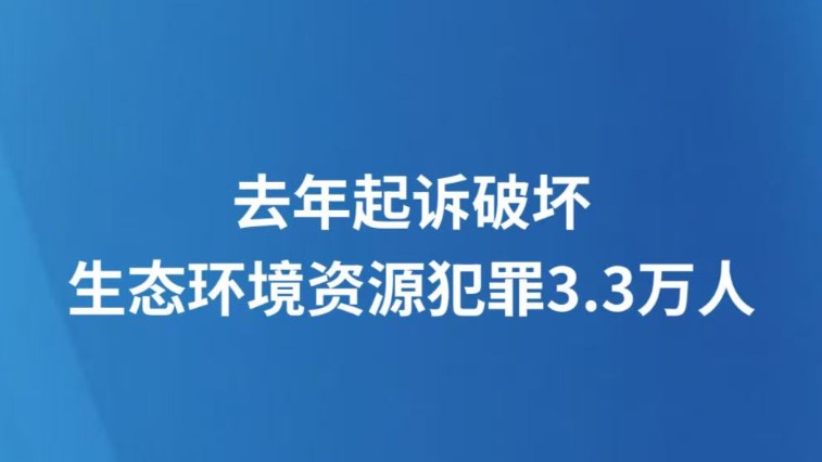去年起诉破坏生态环境资源犯罪3.3万人
