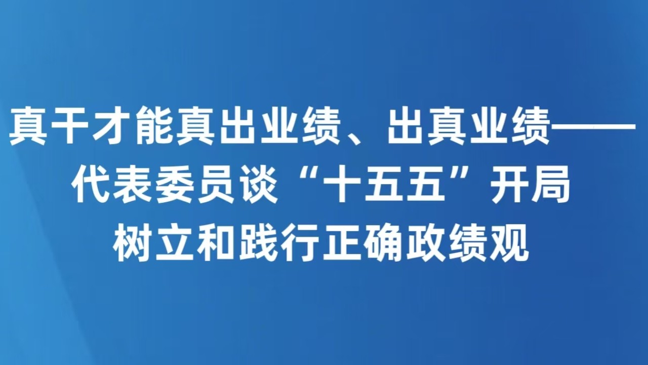 真干才能真出业绩、出真业绩——代表委员谈“十五五”开局树立和践行正确政绩观