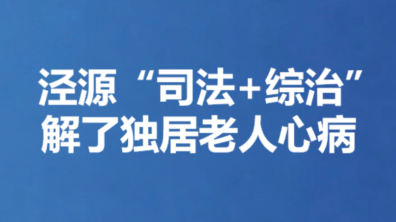 泾源“司法+综治” 解了独居老人心病
