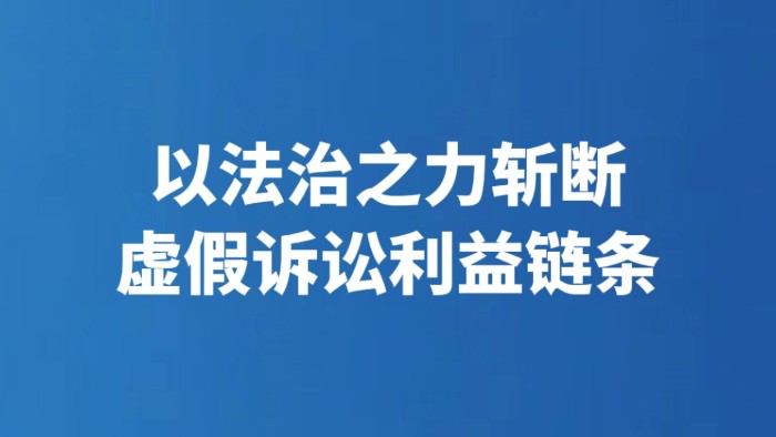 以法治之力斩断虚假诉讼利益链条