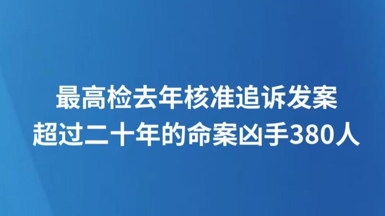 最高检去年核准追诉发案超过二十年的命案凶手380人