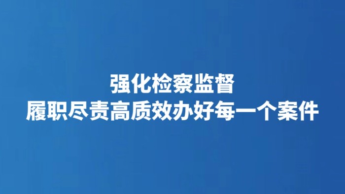 强化检察监督 履职尽责高质效办好每一个案件