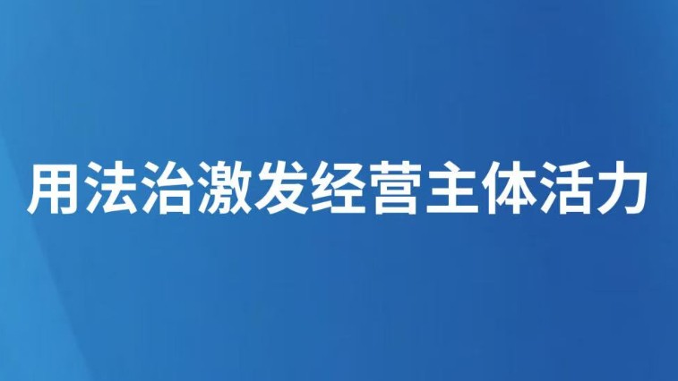 用法治激发经营主体活力
