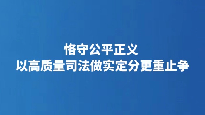 恪守公平正义 以高质量司法做实定分更重止争