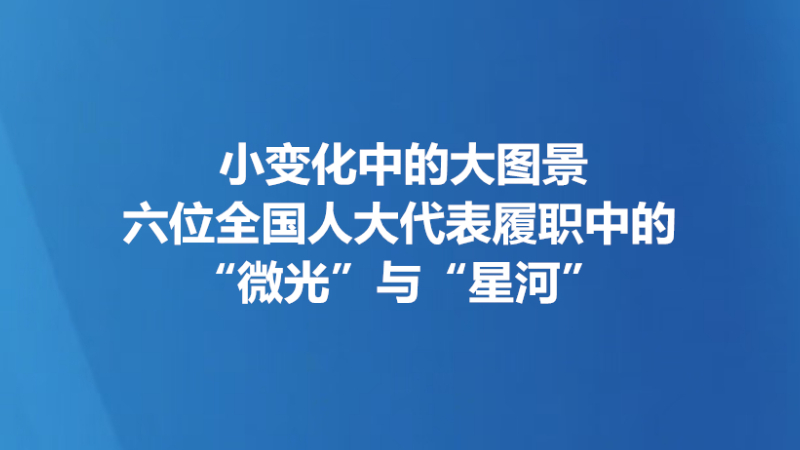 小变化中的大图景——六位全国人大代表履职中的“微光”与“星河”