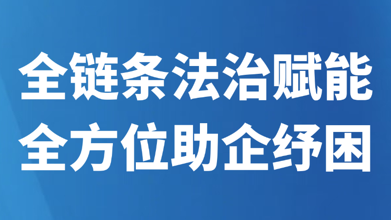全链条法治赋能 全方位助企纾困