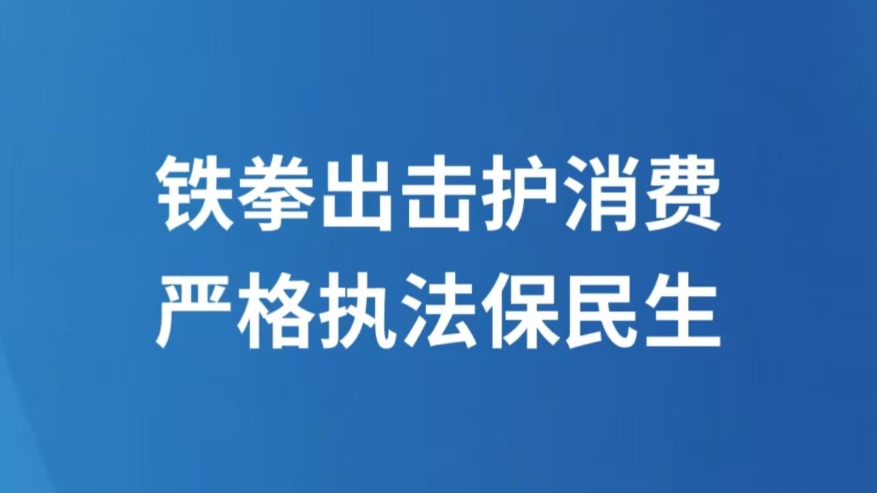 铁拳出击护消费 严格执法保民生