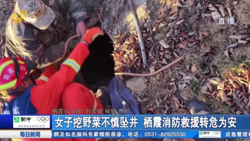 女子挖野菜不慎坠井 栖霞消防救援转危为安