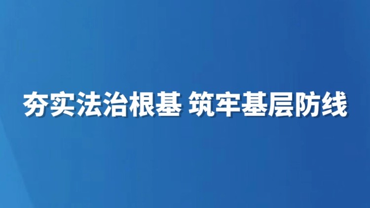 夯实法治根基 筑牢基层防线