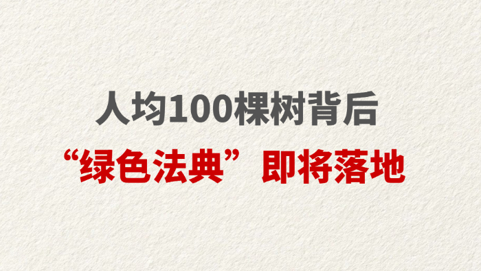 人均100棵树背后，“绿色法典”即将落地