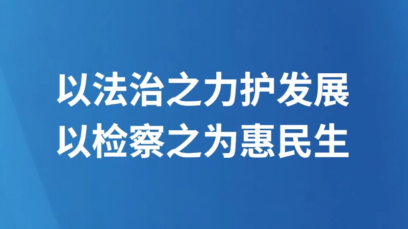 以法治之力护发展 以检察之为惠民生