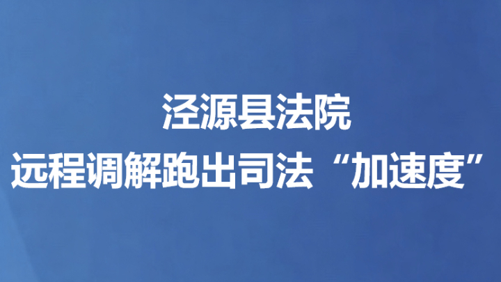泾源县法院远程调解跑出司法“加速度”