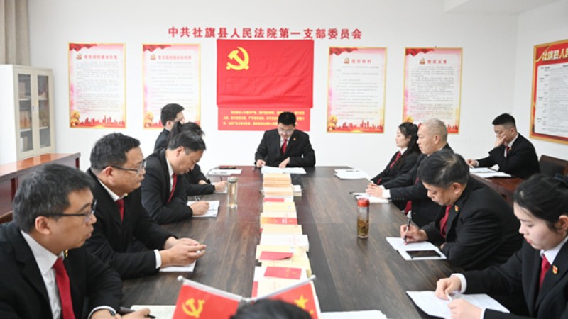 河南省南阳市社旗县法院党支部召开2025年度组织生活会暨民主评议党员会议