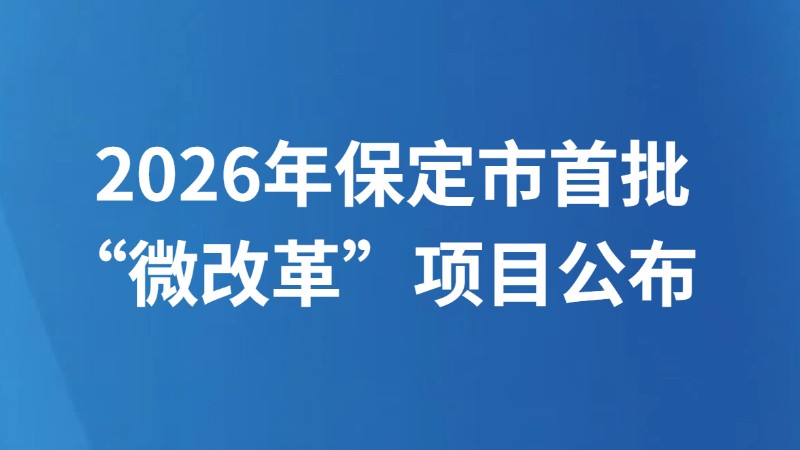 2026年保定市首批“微改革”项目公布