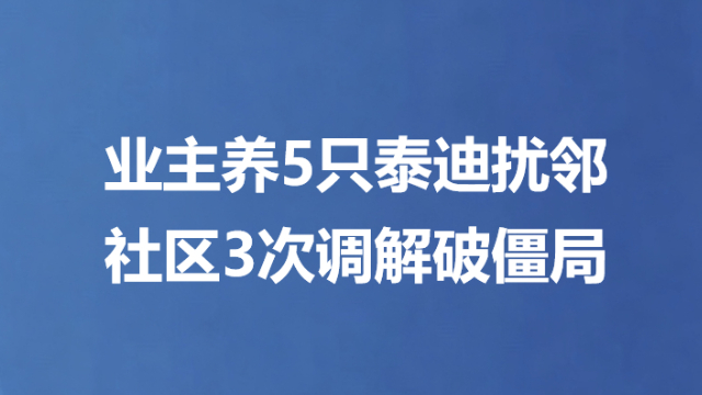 业主养5只泰迪扰邻 社区3次调解破僵局