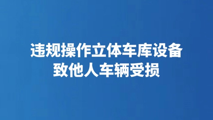违规操作立体车库设备致他人车辆受损