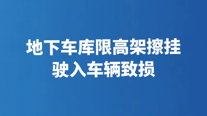 地下车库限高架擦挂驶入车辆致损