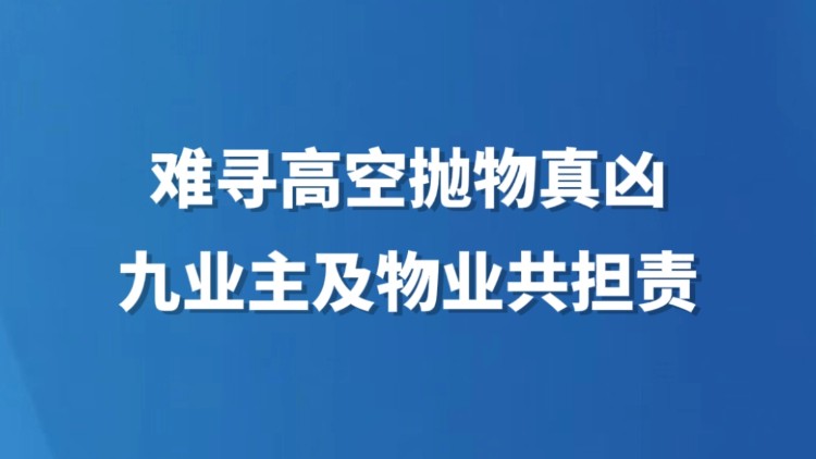 难寻高空抛物真凶 九业主及物业共担责