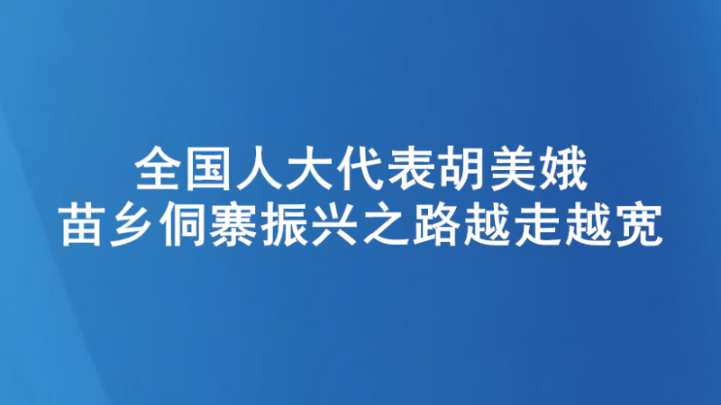 全国人大代表胡美娥：苗乡侗寨振兴之路越走越宽