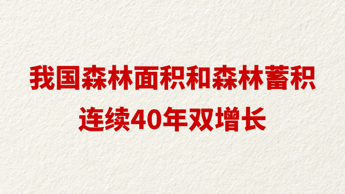 我国森林面积和森林蓄积连续40年双增长