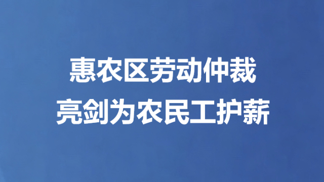 惠农区劳动仲裁亮剑为农民工护薪