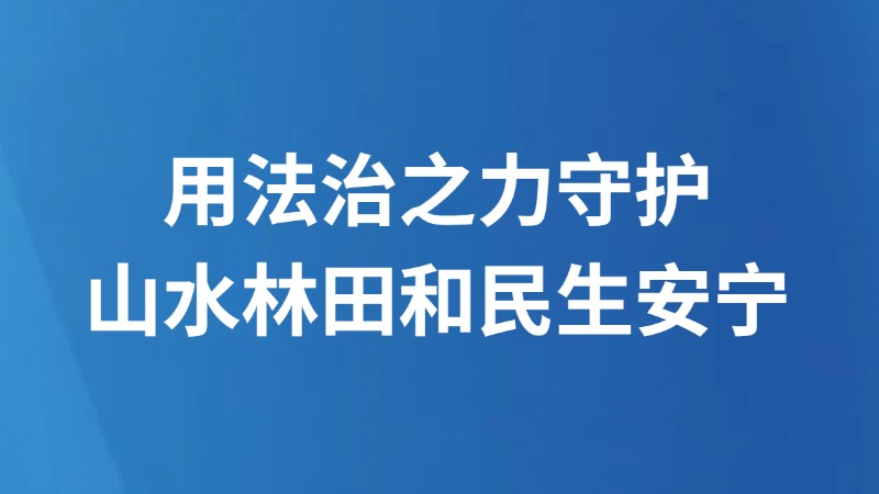 用法治之力守护山水林田和民生安宁