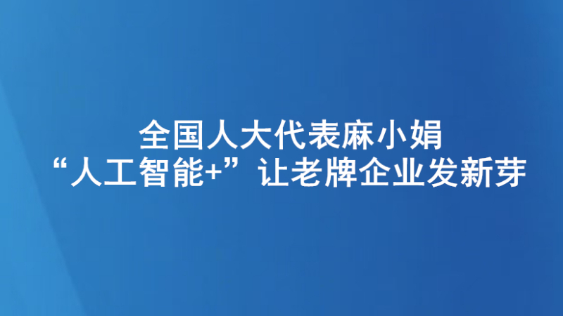 全国人大代表麻小娟：“人工智能+”让老牌企业发新芽