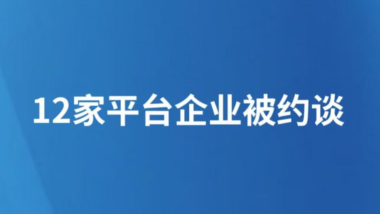 12家平台企业被约谈