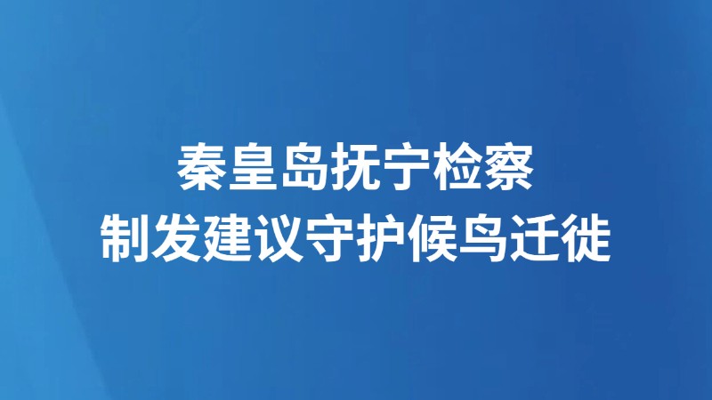 秦皇岛抚宁检察制发建议守护候鸟迁徙