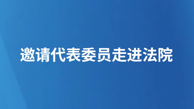 邀请代表委员走进法院
