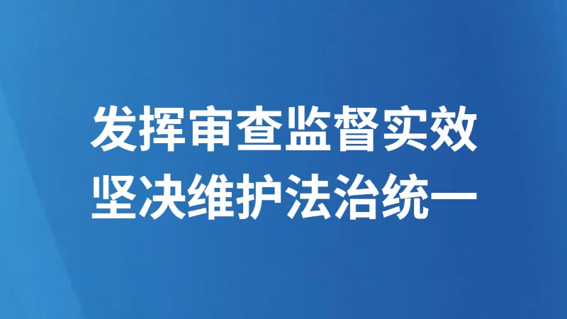 发挥审查监督实效 坚决维护法治统一