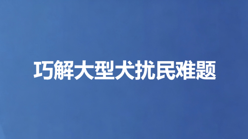 巧解大型犬扰民难题