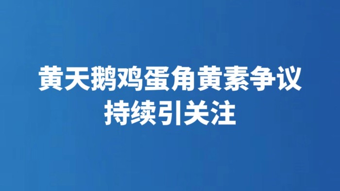 黄天鹅鸡蛋角黄素争议持续引关注