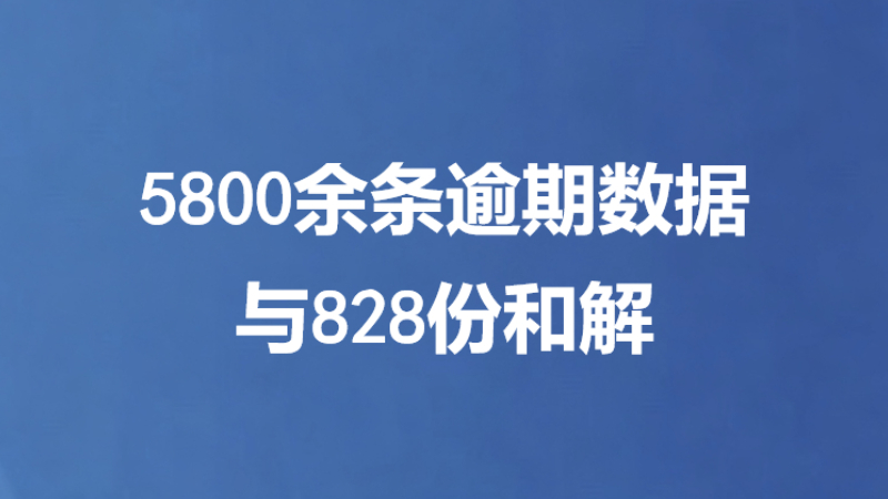 5800余条逾期数据与828份和解