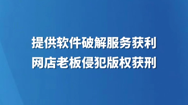 提供软件破解服务获利 网店老板侵犯版权获刑