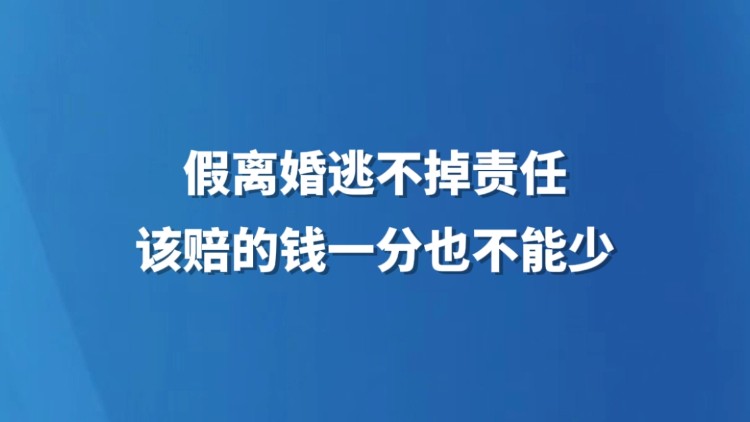 假离婚逃不掉责任，该赔的钱一分也不能少