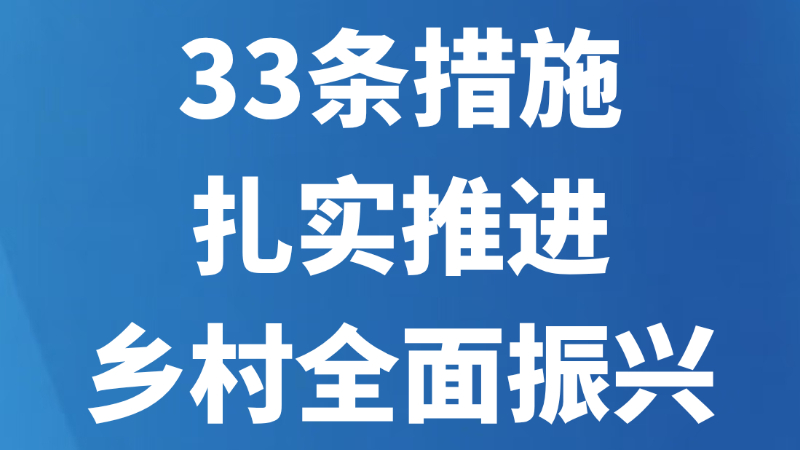 33条措施扎实推进乡村全面振兴
