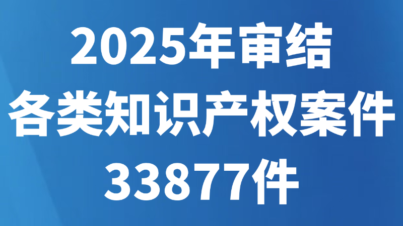 2025年审结各类知识产权案件33877件
