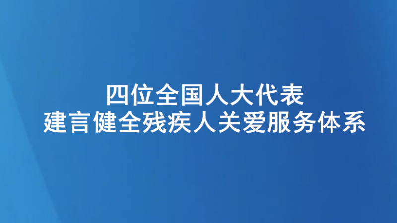 四位全国人大代表建言健全残疾人关爱服务体系