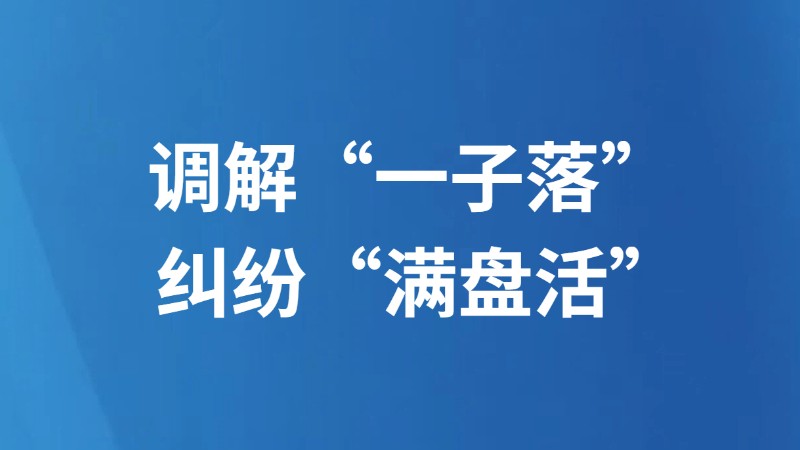 调解“一子落” 纠纷“满盘活”