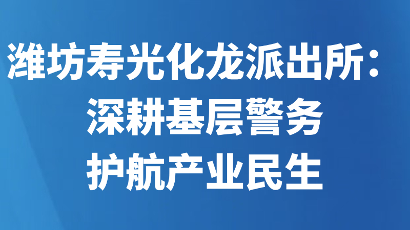 潍坊寿光化龙派出所：深耕基层警务 护航产业民生